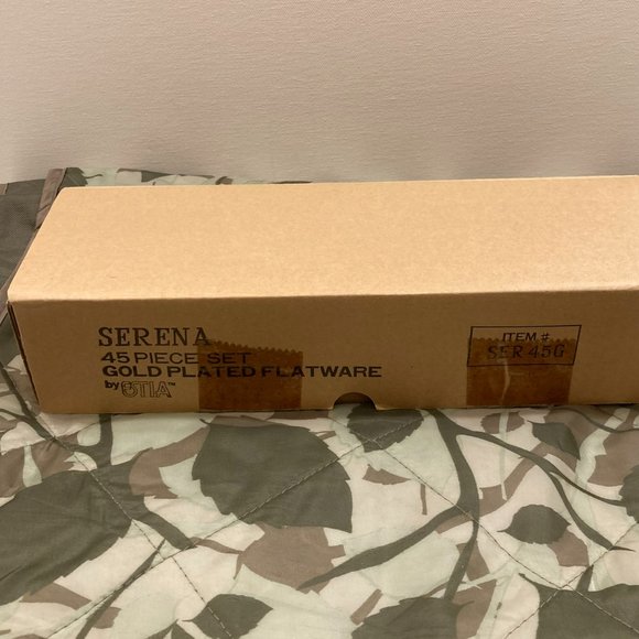 Serena Gold Plated Flatware, 45 pieces, 8 settings, by Estia. NWOT - Picture 4 of 10